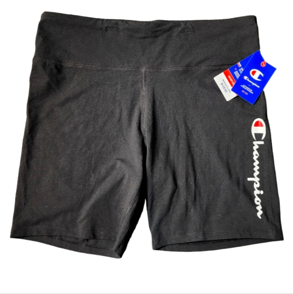 Womens Black Champion Authentic Activewear Moisture Wicking Bike Shorts, Size 2X